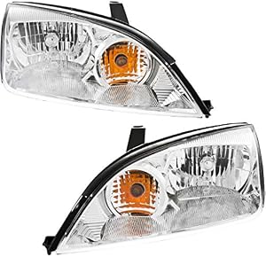 For Ford Focus Headlight Assembly 2005-2007 Pair Driver and Passenger Side Type CAPA Certified FO2502210 + FO2503210
