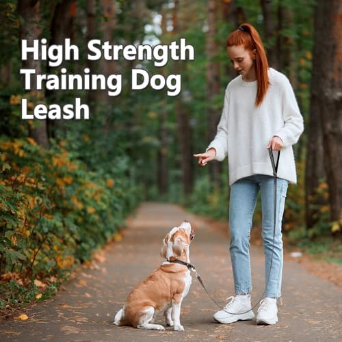 Long Dog Leash XiaZ Training Leashes 10/15/20/30/50/100ft Long Lead for Dogs 10ft Training Leash for Outside Black 10 Foot Nylon Padded Handle Reflective Hiking Yard — view 7