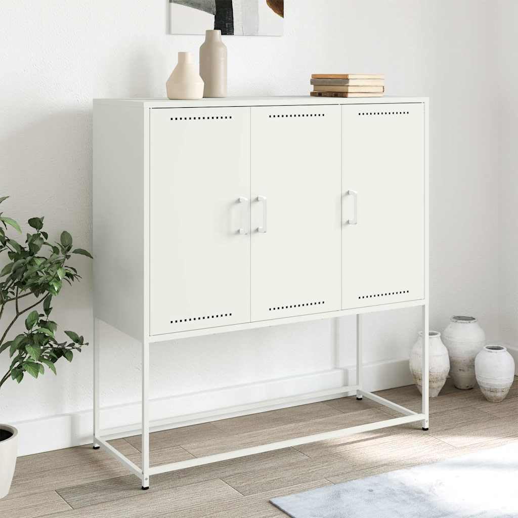 vidaXL Szafka, biała, 100,5x39x107 cm, stal