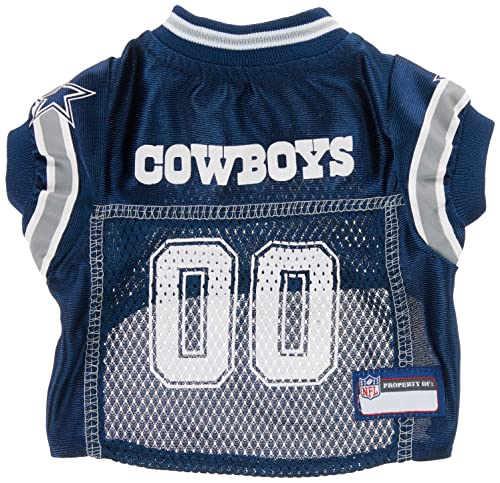 Pets First NFL Dallas Cowboys Dog Jersey, Size X-Small, Football Shirt Costume for Pet, Dog Sports T-Shirt, NFL Team Clothing for Cats, Licensed Pet Apparel Available in 7 Sizes and 32 Teams