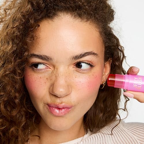 Image of Revolution Jelly Blush Stick Lip & Cheek Stain, Strawberry Red | Sheer, Buildable Coverage with Hydrating Hyaluronic Acid & Aloe for Multi-Use Glow, Vegan & Cruelty-Free