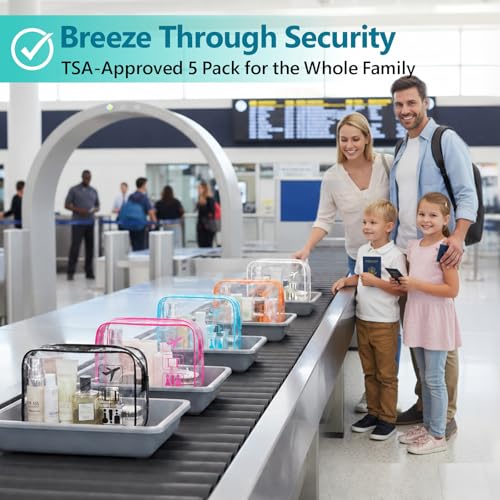 F-color TSA Approved 5-Pack Toiletry Bag