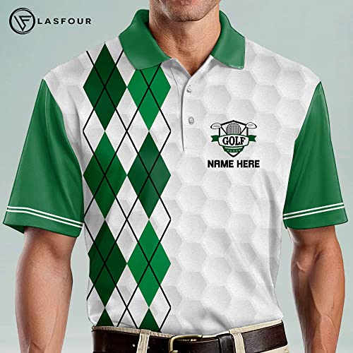 LASFOUR Personalized Funny Golf Shirts, Crazy Golf Polo Shirts for Men, Dry Fit Sport Polos4