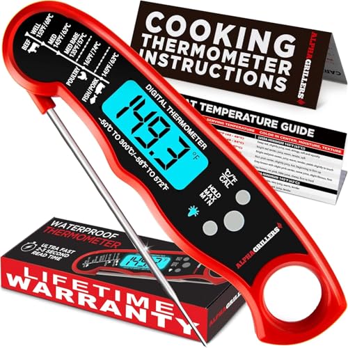 Alpha Grillers Meat Thermometer Digital – Instant Read Food Thermometer for Cooking & Grilling – Professional Kitchen Bi