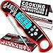 Alpha Grillers Instant Read Meat Thermometer for Grill and Cooking. Upgraded with Backlight and Waterproof Body. Best Ultra Fast Digital Kitchen Probe. Includes Internal BBQ Meat Temperature Guide