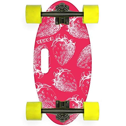 Popsport 19 Inch Longboard Skateboard 440Lbs Strong 7 Ply Russian Maple Complete Skateboard Cruiser Skateboard With Handle For Beginners And Pro (Red Strawberry) #TOP7
