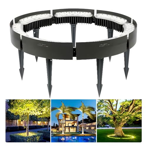 ZYGPH Focos LED para Exteriores, Luces de bajo Voltaje para Anillos de árboles, Luces de jardín para Parques, céspedes y Palmeras (luz Blanca, Paquete de 7)