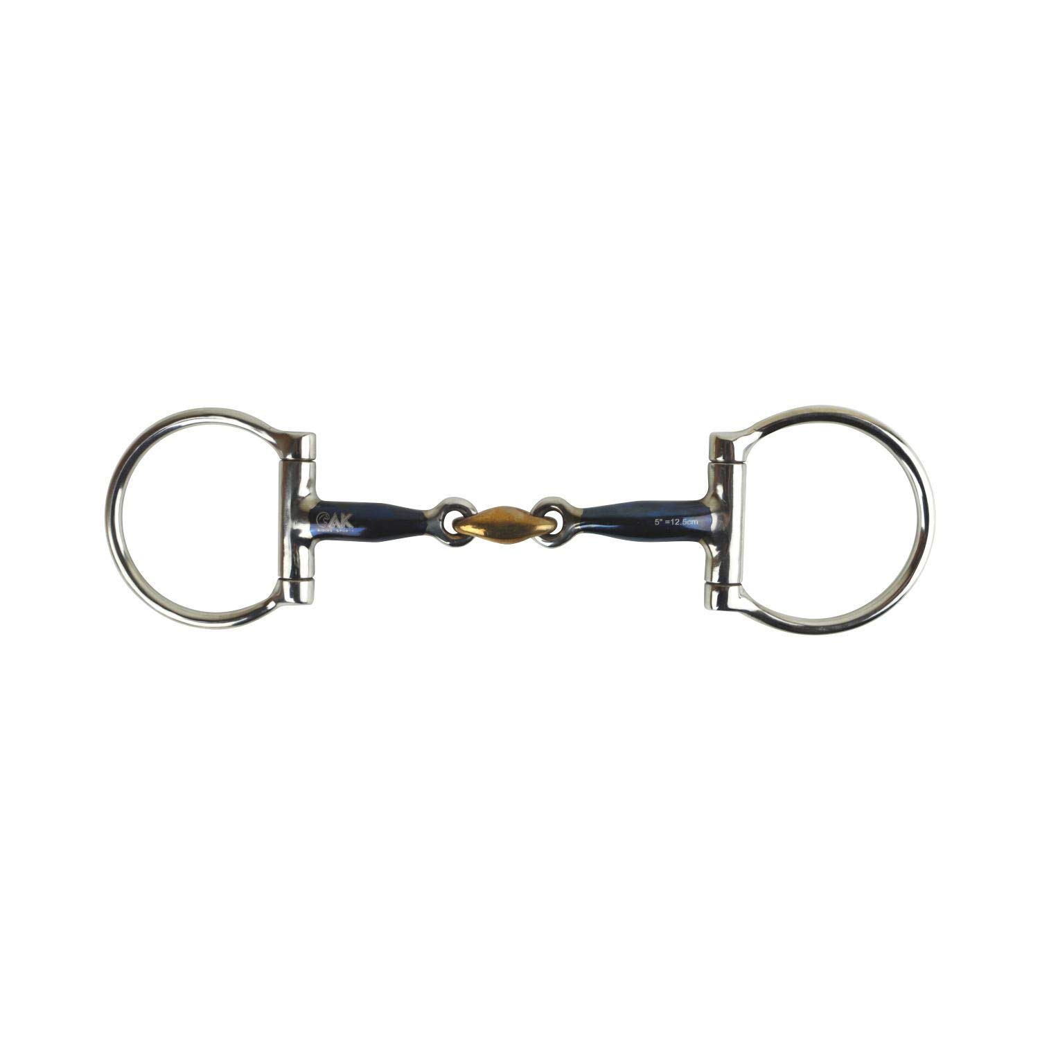 AK Sweat Iron D-Ring Morso a losanga a doppio snodo con collegamento in rame - Punta da allenamento per equitazione, comodo bocchino AKRS-2604