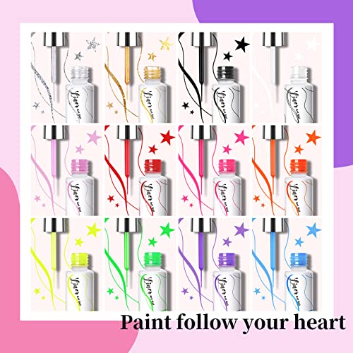 12 Farben Gel Nail Liner Polish Gellack Shellac Set UV LED Gel Nagellack Set For DIY Drawing Lines Nagel Designs Farbgel… – Bild 4