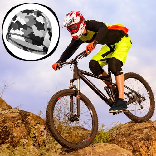 Image of Boao 6 Pieces Cooling Skull Caps Helmet Hard Hat Liner Sweat Wicking Running Beanie Cycling for Men Women