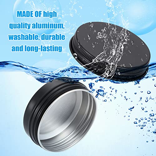 Patelai 100 Pcs Metal Tins 0.5 oz Screw Top Round Cans Aluminum Tin Jar Lip Balm Containers Bottle Empty Travel Cosmetic Cans Container with 5 Sheets Label Stickers 1 Marker(Black)4