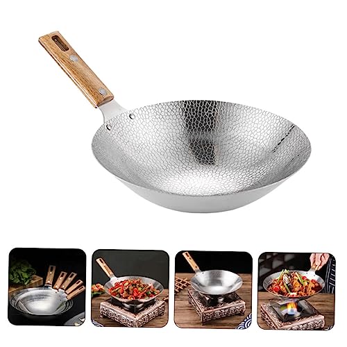 Wok tradicional de acero inoxidable para cocina miniatura 6