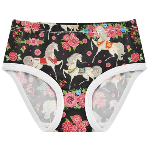 Girls' Cotton Underwear Cute Pattern Kids Soft Breathable Comfort Cool Brief for 2-8 Years