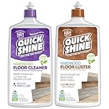 Quick Shine Hardwood Floor Cleaner & Wood Floor Polish w/Plant-Derived Carnauba 2-27oz Bottles, Removes Scratches, Safer Choice, A Clean That Can Be Seen