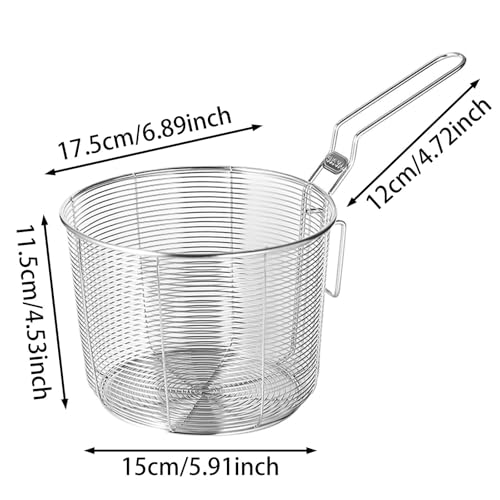 Stainless Steel Long Handle Hook Wire Mesh Fry Basket Strainer for cooking - image 2