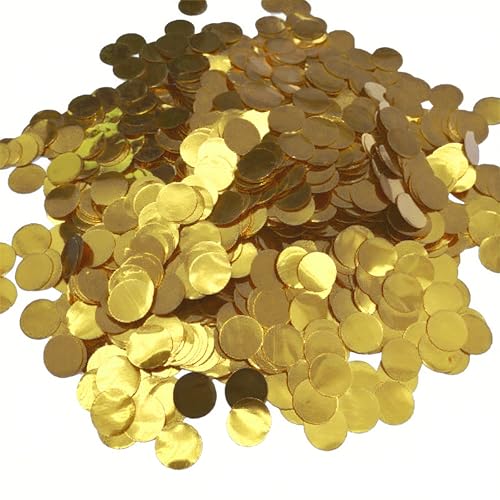 CXNXFD 50 g de confettis métalliques à paillettes rondes - 1,5 cm - Pour anniversaire, fête, mariage, décoration festive (doré)