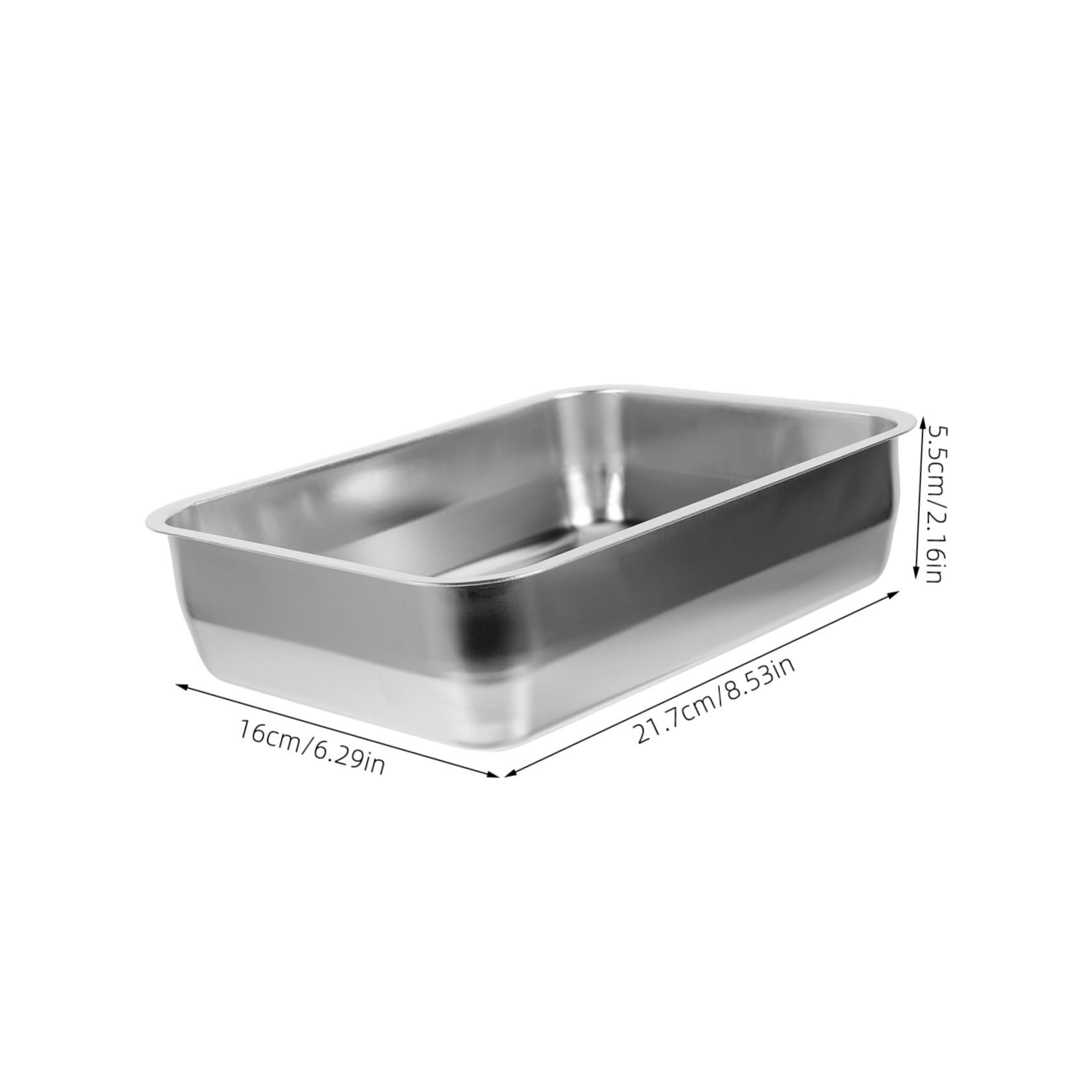 Cabilock Stainless Steel Roasting Pan Food Grade Tray for Ovens Lightweight Portable Rectangular Dish for Grilling Fish Serving for Home Restaurant Use