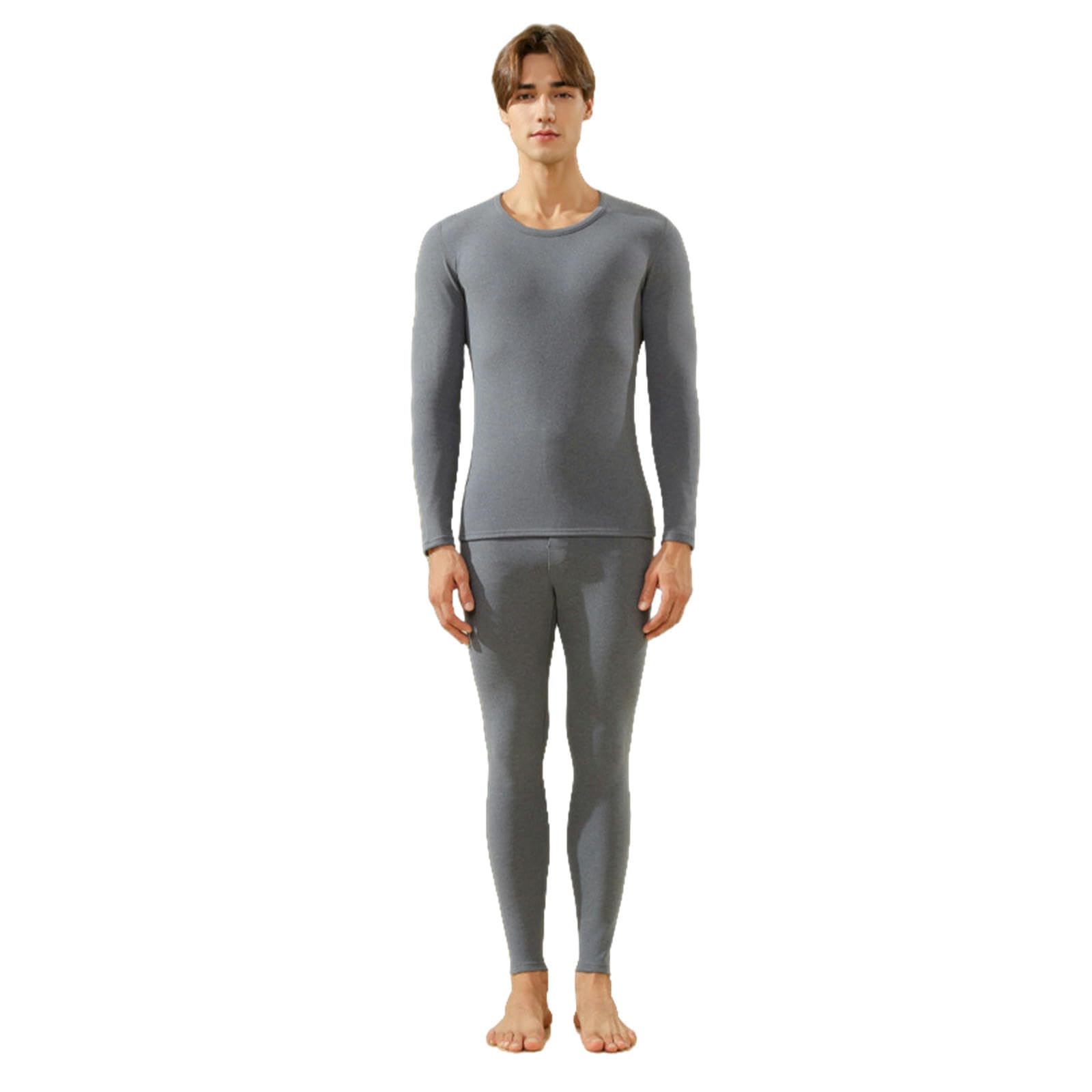 Intimo Termico Donna Invernale Tuta Intima Termica da Uomo, Paraschiena Invernale da Uomo, Proteggi Ginocchia, Tuta Proteggi Gambe-grigio-2xl