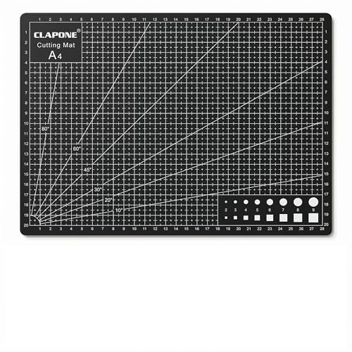 Image of Self Healing Cutting Mat Double Sided 5 Layer PVC Rotary Cutting Board for Sewing Quilting Fabric Leather Craft Scrapbooking DIY Art Hobby Projects (Black, A4)
