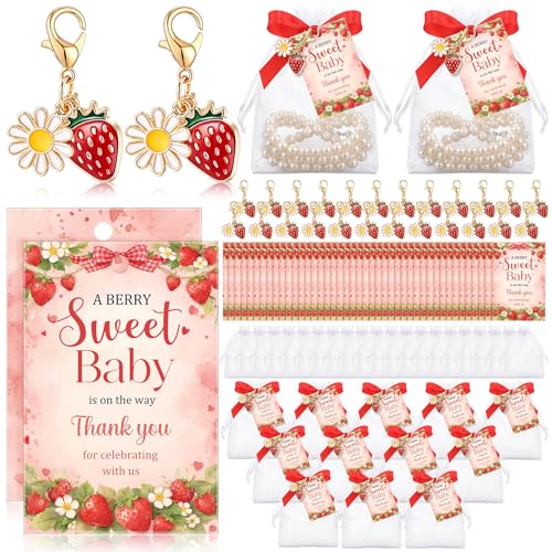 Porte-clés fraise pour baby shower et anniversaire : sublimez vos tables de fête