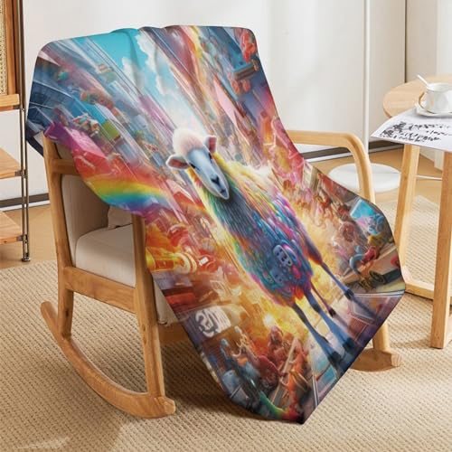 Couverture canapé mouton mignon en flannel pour soirées cocooning