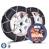 TÜV-geprüft Ideal i5 9 mm Winter Auto Schneeketten Tüv Geprüft universell Passend für Reifengröße 175/65 R14, 195/55 R14, 185/50 R15 und Mehr