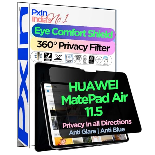 Image of PxIn Tablet Privacy Screen Guard compatible with HUAWEI MatePad Air 11.5 | No.1 | Anti Glare | Anti Blue Light | Anti UV | 4 Way Privacy Filter | 360 Privacy | Eye Protect
