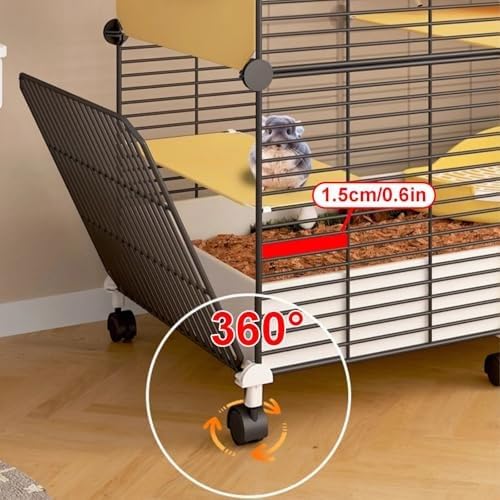 Jaula para animales pequeños para ratas, hurones, chinchillas, cobayas y hámsters grandes, hábitat interior de varios niveles con amplia sala de estar