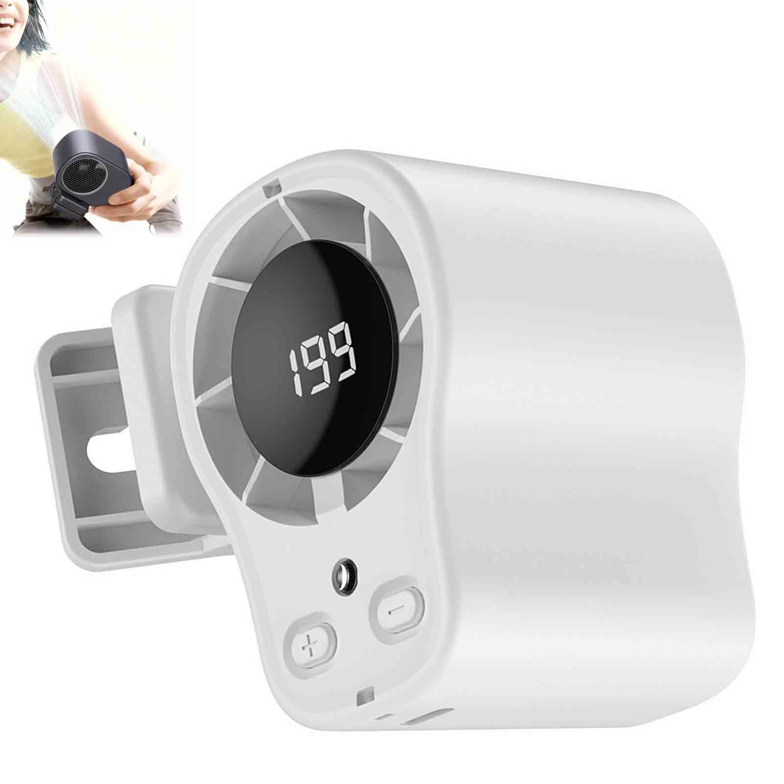Aire acondicionado con clip para coche, portátil, recargable por USB, mini ventiladores de refrigeración personal de mano, 2026 con pantalla LED, rotación de 360°, velocidad ajustable de 199 grados