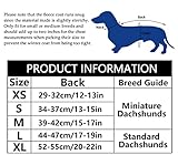 MOREZI Hundejacke ist eine wasserdichte, mit Fleece gefütterte Hundewinterjacke mit verstellbarem Gürtel und Reflexbesatz, geeignet für Dackel und ähnliche Rassen-Navy blau-M