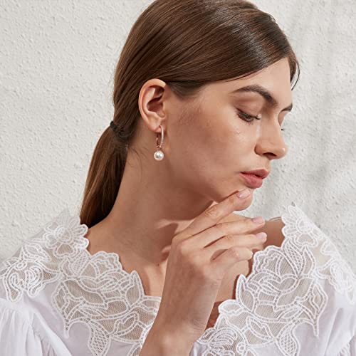 Boucles d'oreilles perle argent 925 anti-perte avec fermoir leverback sûr