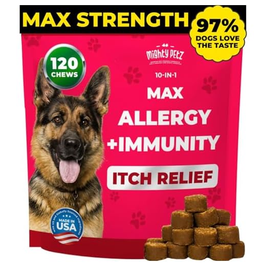 Mighty Petz MAX Dog Allergy Relief Chews - Itch Relief with Colostrum, Probiotics & Immune Support for Seasonal Allergies & Itchy Skin