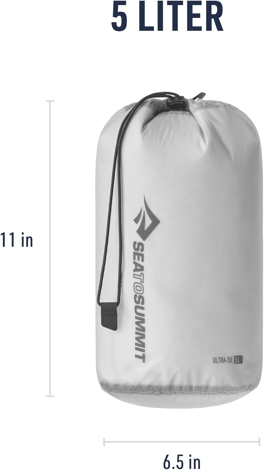 Sea to Summit Ultra-SIL Stuff Sack, Ultralight Outdoor and Travel Storage, 5 Liter, Highrise Grey