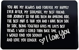 Anniversary Card Gifts for Him Engraved Wallet Insert Card for Boyfriend Husband You are My Always and Forever Valentines Day Gifts for Men Christmas Birthday Gifts I Love You Gifts for Him