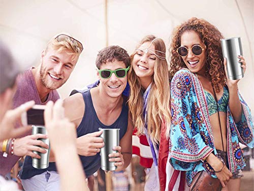 image for XccMe 20 oz Stainless Steel Tumbler with Lid,Bulk 8 Pack Double Wall V