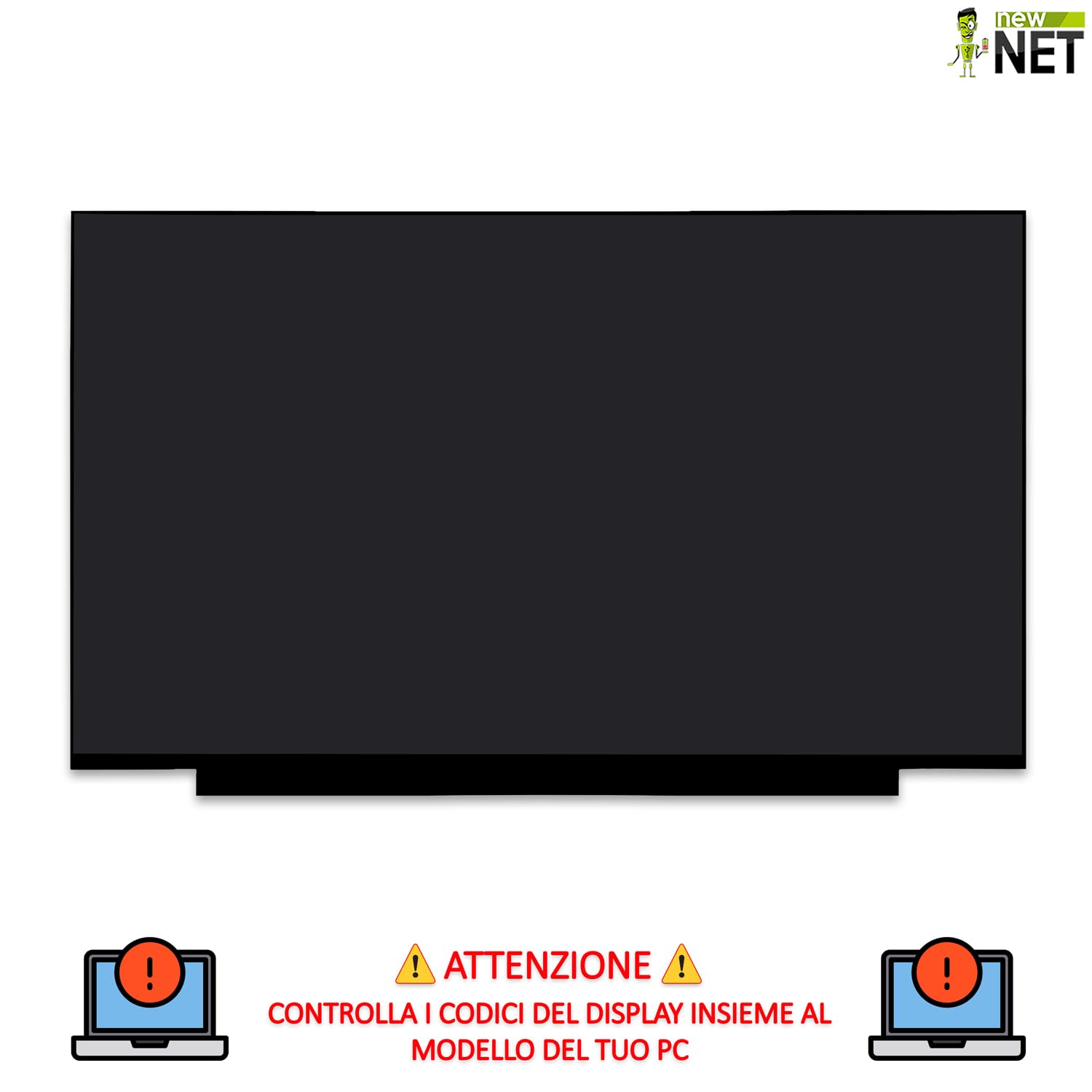 new net - Pannello Schermo Display LCD IPS Compatibile con LQ156M1JW03, LQ156M1JW04, LQ156M1JW05, LQ156M1JW06, LQ156M1JW07 [15.6 Pollici - Full HD - 1920 x 1080-40 Pin]