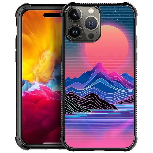 Coque iPhone 15 Pro paysage violet silicone protection antichoc
