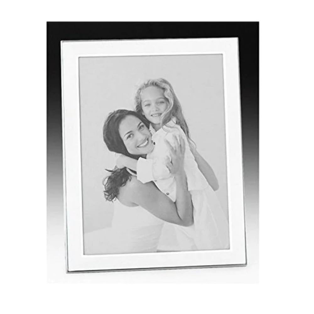 Shudehill Giftware - Plain White Silver Frame - 5" x 3.5" Photo Frame