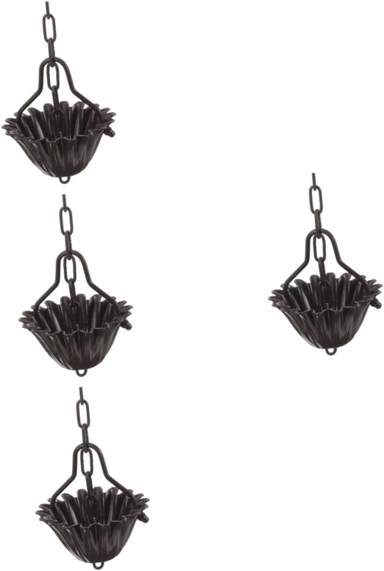 BESPORTBLE 4pcs Rain Chain for Gutters Easy to Install and Stylish Hanging Drainage for Gardens and Porches