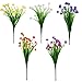 AFASOES 5 Pcs Ramos de Flores Artificiales Realistas Flores Sinteticas Flores Plástico Decoración Flores Artificiales Jarrones Flores Falso para Interiores Exteriores Jarrones Cestas Jardín, 5 Color