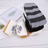 QKURT 6 Pairs Cat Fuzzy Socks, Fluffy Cozy Winter Thick Warm Sleep Floor Silly Socks for Women Girls Men - Image 7