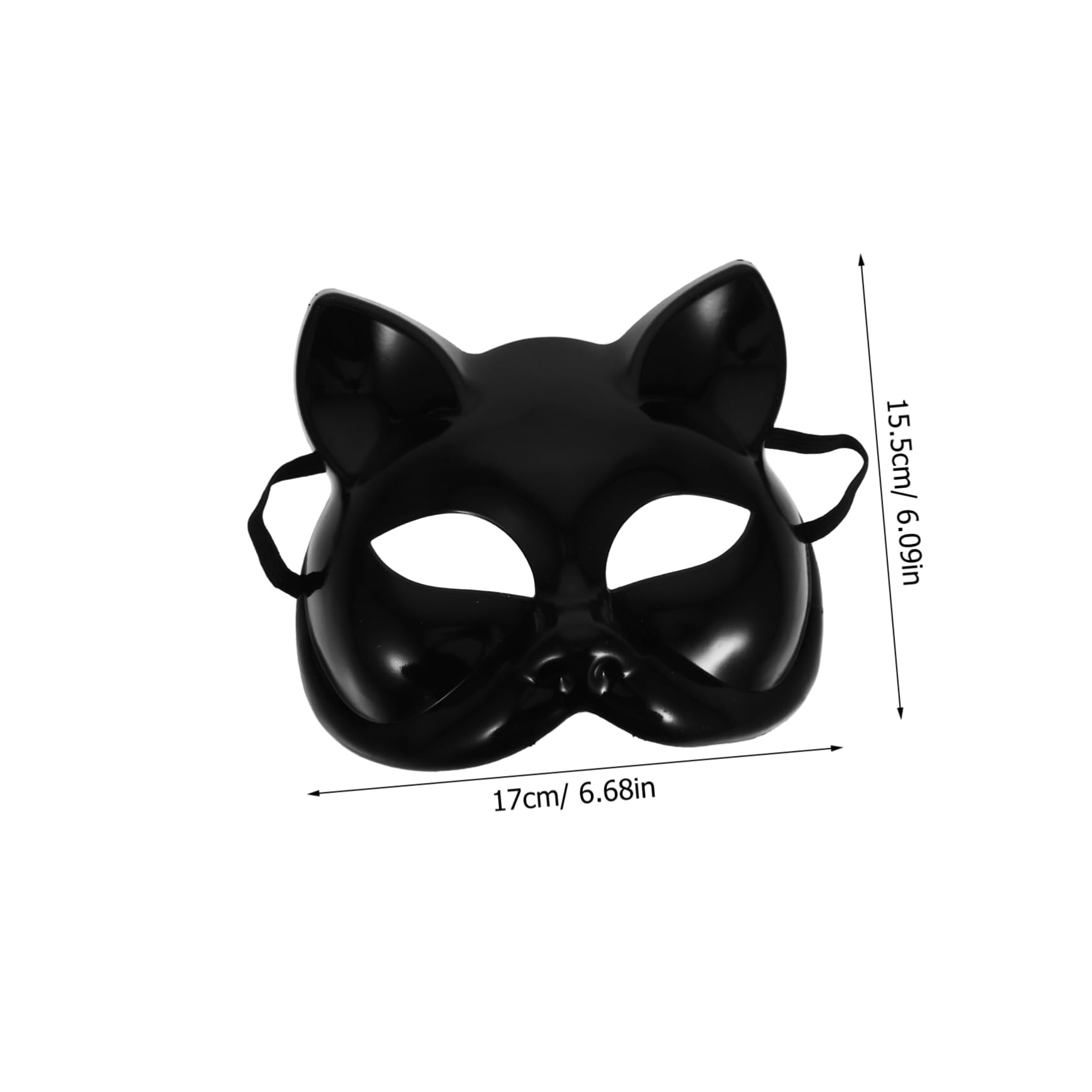 Cabilock Blank Cat Masks for Crafting Lightweight Plastic Half-face Cosplay Accessories for Costume Parties and Halloween Events Unique Cat Face Design