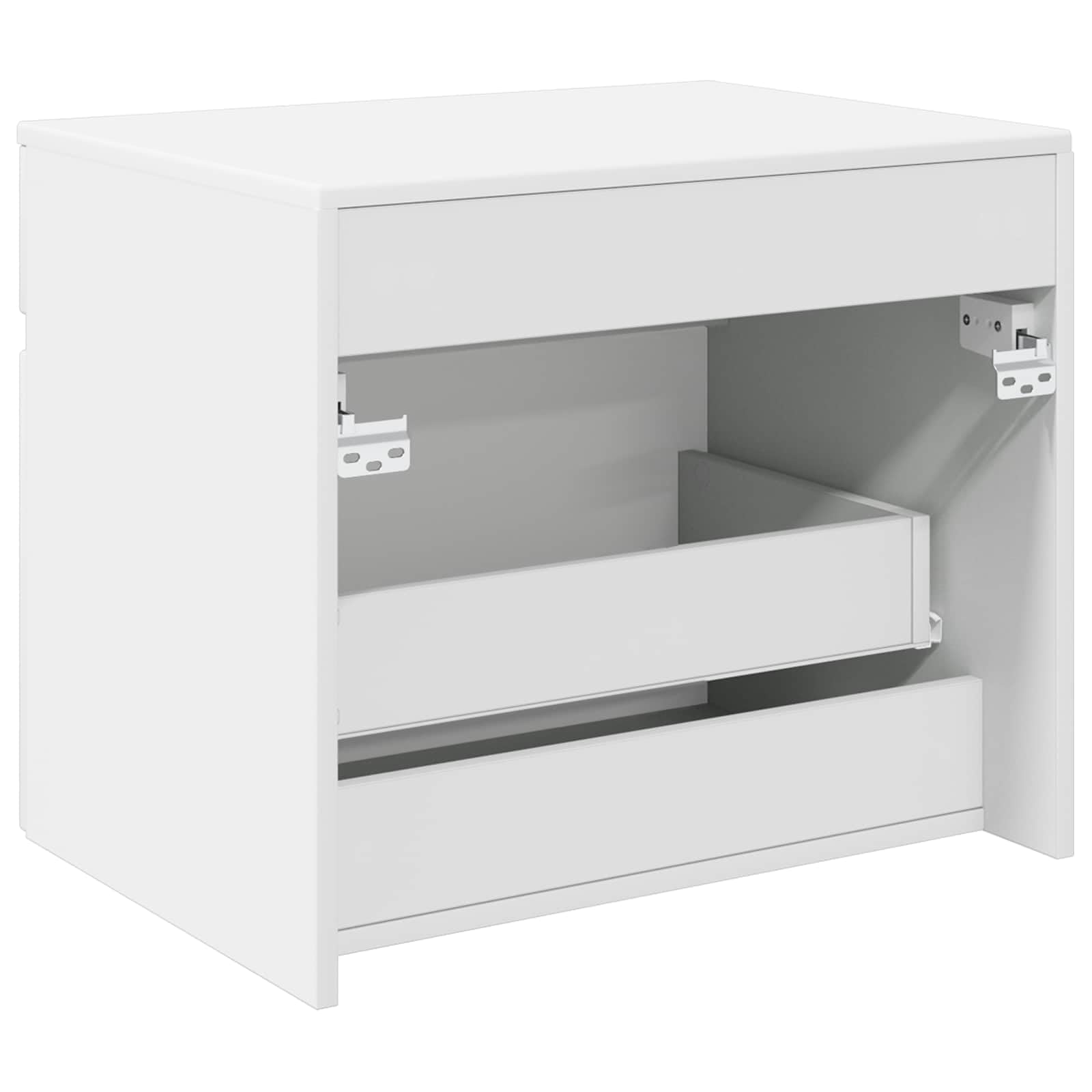 Armadietto da bagno da parete in legno bianco lucido, 59 x 44,5 x 50 cm, con molto spazio, porta e mensola, ideale per mobili da bagno, sottolavabo e WC degli ospiti