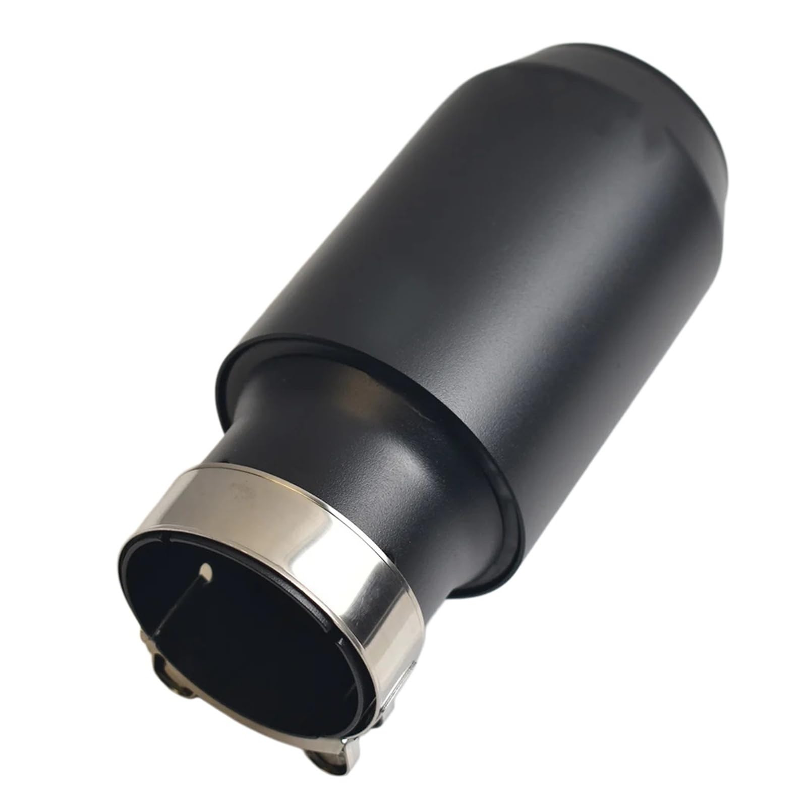 Punta Escape Coche Brida Universal de Acero Inoxidable, Tubo Escape, silenciador, Punta Plana, Negro Mate 304