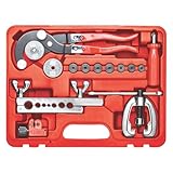 Powerbuilt 948006 14 Pc. Master Tubing Service Kit,Tube Cutter, Bender, Flaring Tool,Red