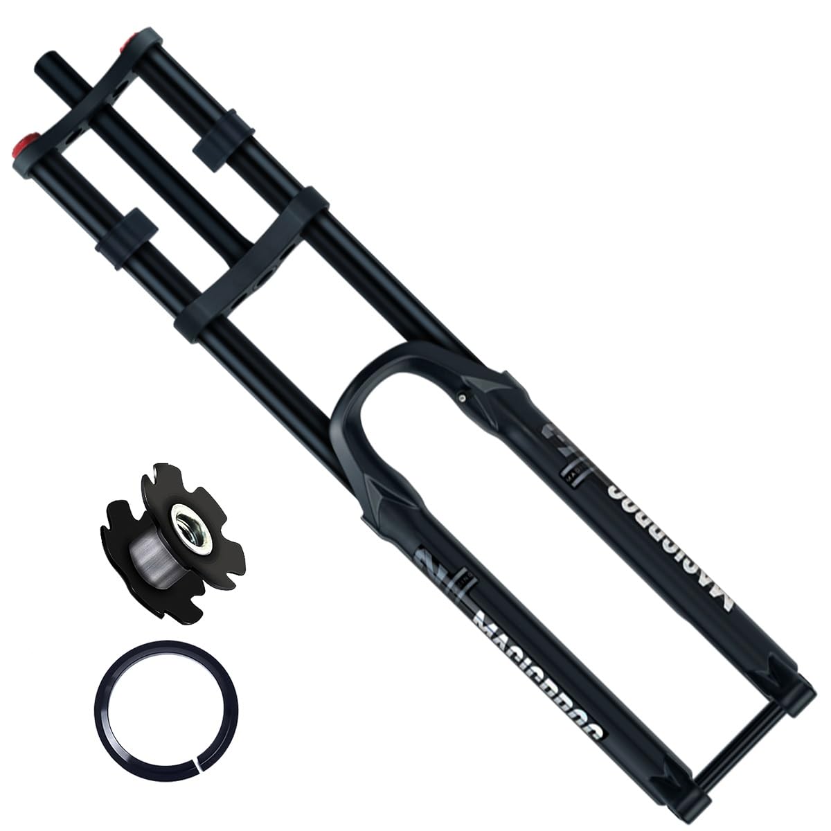 WIQUYBML Mountain Bike Front Fork 26/27.5/29 Inch DH Suspension Forks Air Downhill Travel 145mm MTB Disc Brake Bicycle Thru Axle 15 * 100mm Straight 1-1/8" Rebound Adjust