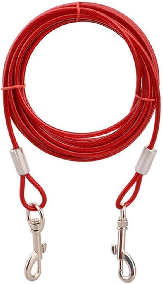 ASOCEA 16ft Dog Tie Out Cable Pet Training Lead for Small Medium Large Dogs up to 65 Pounds Runner Chain Leash for Outdoor Yard Camping
