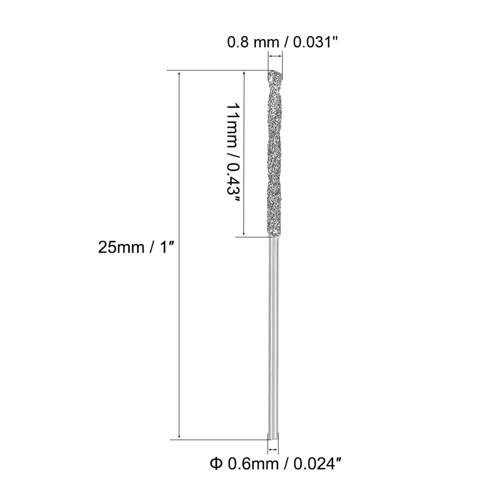 TOP-VIGOR 10Pcs 0.8mm Diamond Twist Drill Bit - Image 2