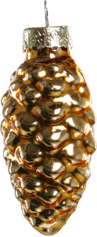 TrendLine Glas-Tannenzapfen hellgold 12 Stück 6 cm...