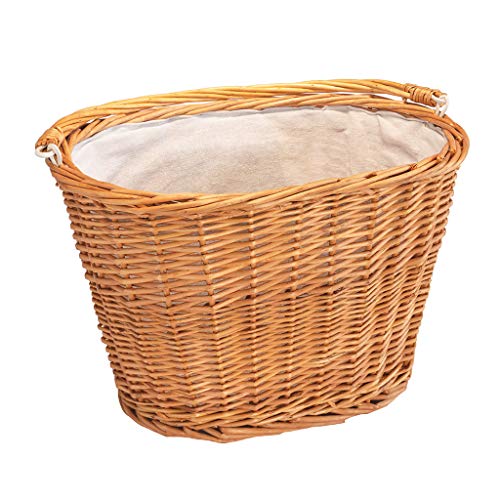 Twenty Go - Cesta de Mimbre para Bicicletas con Soporte Click and go (Ovalada)